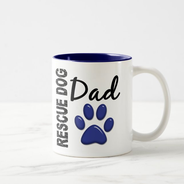 Rescue Dog Dad 2 Two-Tone Coffee Mug (Right)