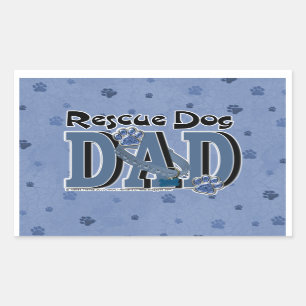 Rescue Dog DAD Rectangular Sticker