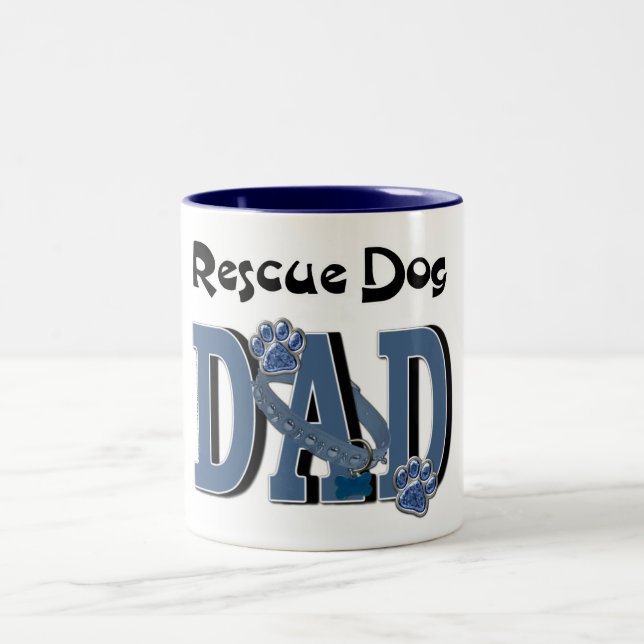 Rescue Dog DAD Two-Tone Coffee Mug (Center)