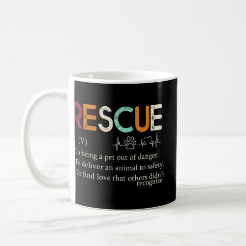 Rescue Dog Definition Retro Vintage Pet Paw Heart  Coffee Mug