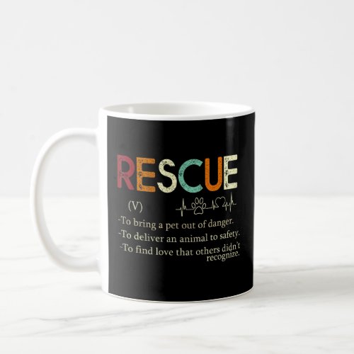 Rescue Dog Definition Retro Vintage Pet Paw Heart  Coffee Mug