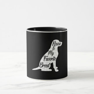 Rescue Dog Favorite Breed Silhouette Mug
