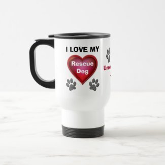 Rescue Dog Gifts for People with YOUR TEXT or Ours 15 Oz Stainless Steel Travel Mug