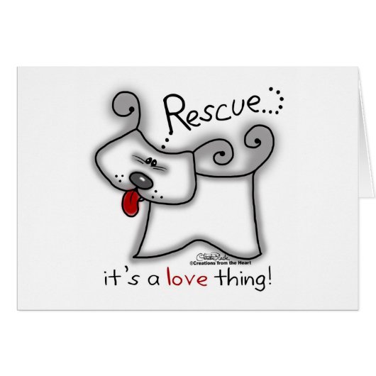 Rescue Dog ... It's A Love Thing Cards (Front Horizontal)