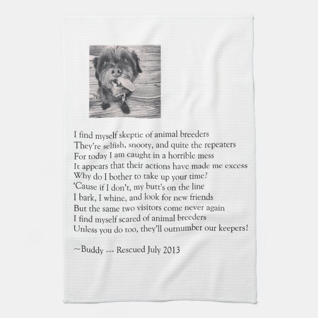 Rescue Dog Kitchen Towel (Vertical)