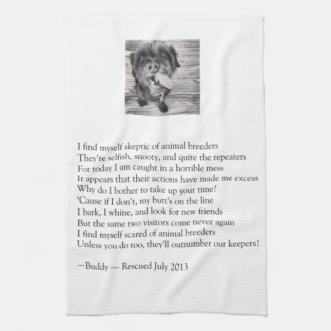 Rescue Dog Kitchen Towel (Vertical)