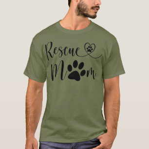Rescue Dog Lover Heart Cat Mom Love Rescued Cats T-Shirt