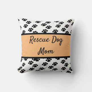 Rescue Dog Mom Throw Pillow