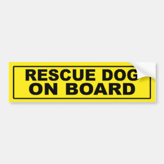 Rescue Dog on Board Bumper Sticker