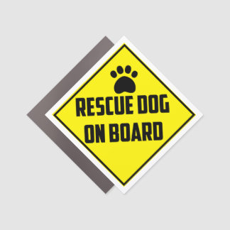 Rescue Dog on Board Car Magnet