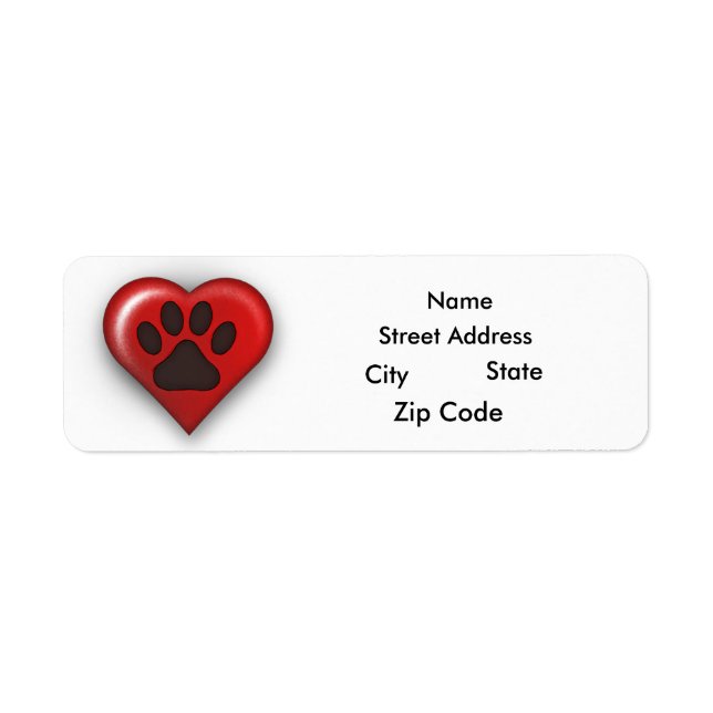Rescue Dog Owner Return Address Lables Label (Front)