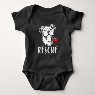 Rescue Dog Pitbull Drawing Rescue Mom Adopt Baby Bodysuit