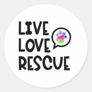 Rescue Dog Search Dog Service Dog Paw Classic Round Sticker
