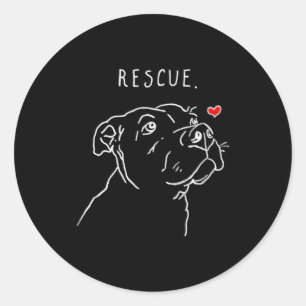 Rescue Dog Tbull Drawing Rescue Mom Adopt Dont _1  Classic Round Sticker