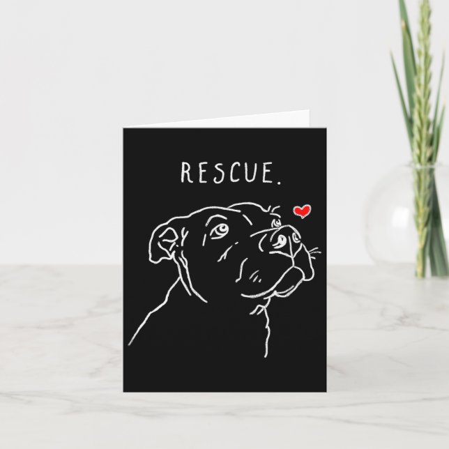 Rescue Dog, Tbull Drawing, Rescue Mom, Adopt Don't Card (Front)