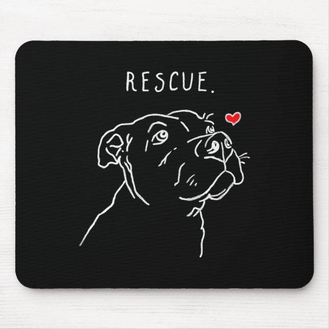 Rescue Dog, Tbull Drawing, Rescue Mom, Adopt Don't Mouse Pad (Front)