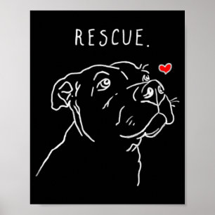 Rescue Dog Tbull Drawing Rescue Mom Adopt Dont  Poster