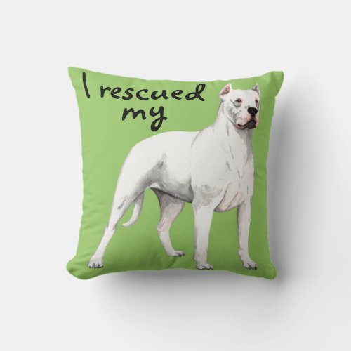 Rescue Dogo Argentino Throw Pillow