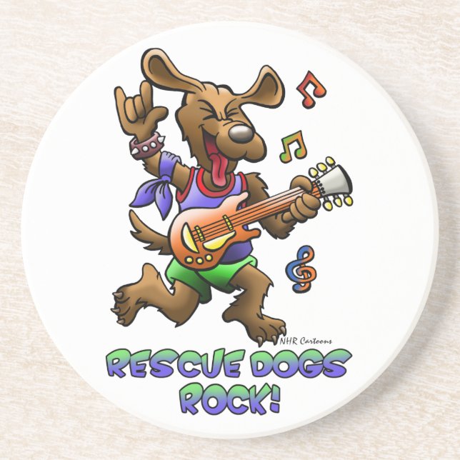 RESCUE DOGS ROCK SANDSTONE COASTER (Front)