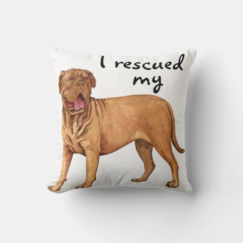 Rescue Dogue de Bordeaux Throw Pillow