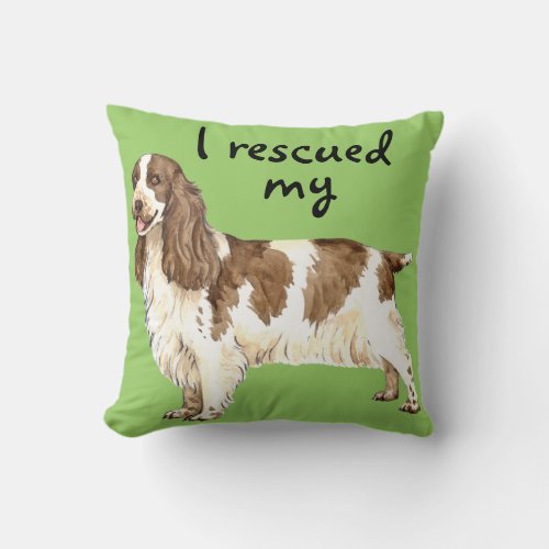 Rescue English Cocker Spaniel Throw Pillow