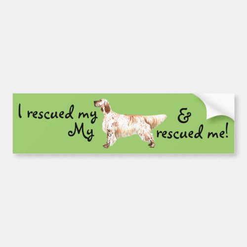 Rescue English Setter Bumper Sticker