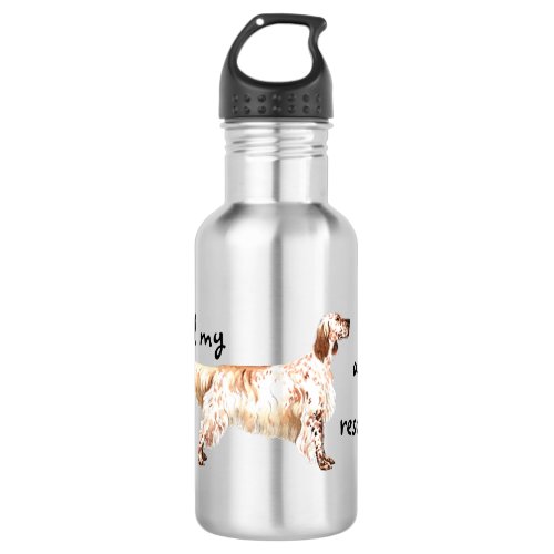 Rescue English Setter Stainless Steel Water Bottle