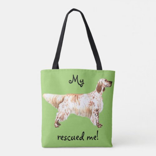 Rescue English Setter Tote Bag