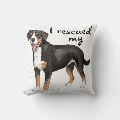 Rescue Entlebucher Mountain Dog Throw Pillow