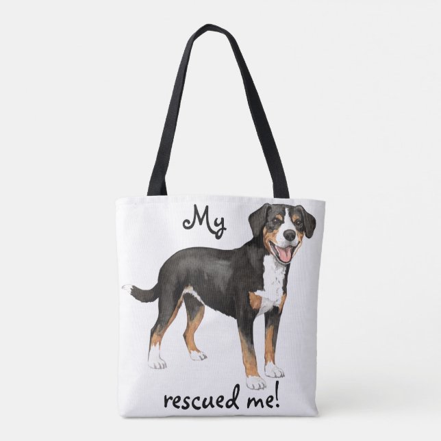 Rescue Entlebucher Mountain Dog Tote Bag (Back)