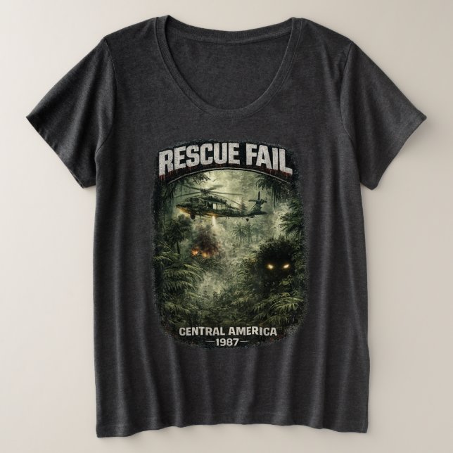 Rescue Fail Women's Plus Size Dark T-Shirt (Design Front)