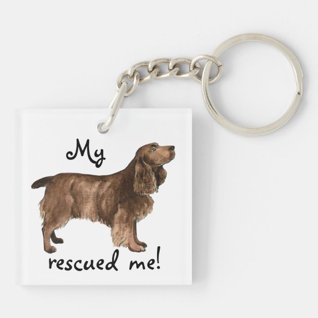 Rescue Field Spaniel Keychain (Back)