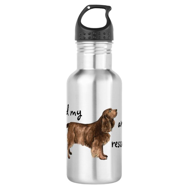 Rescue Field Spaniel Stainless Steel Water Bottle (Front)