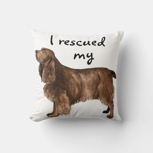 Rescue Field Spaniel Throw Pillow