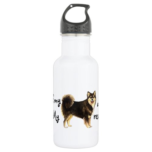 Rescue Finnish Lapphund Stainless Steel Water Bottle