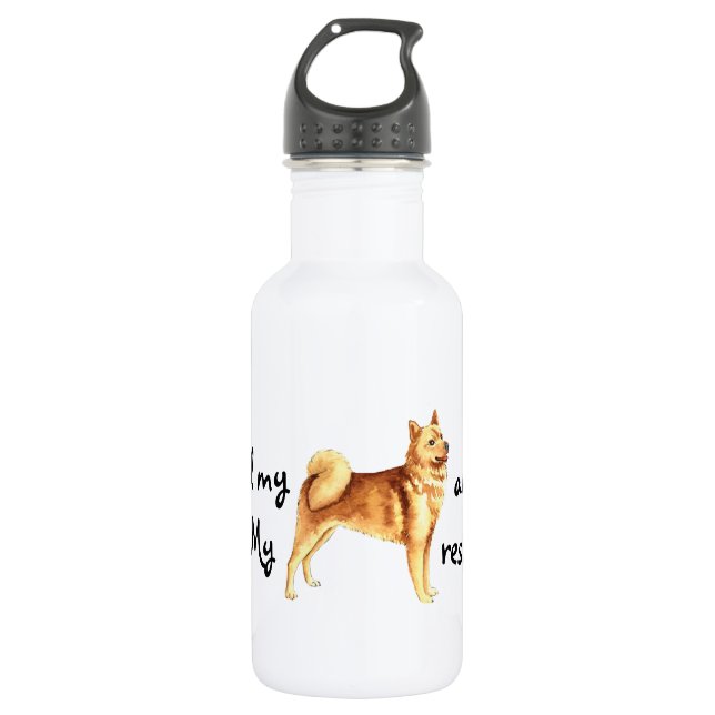 Rescue Finnish Spitz Water Bottle (Front)