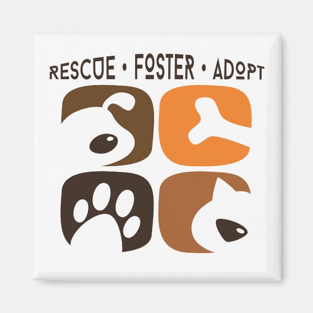 Rescue Foster Adopt Dogs Cats Magnet (Front)