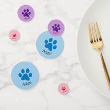 Rescue, Foster, Adopt Multicolored Paw Prints