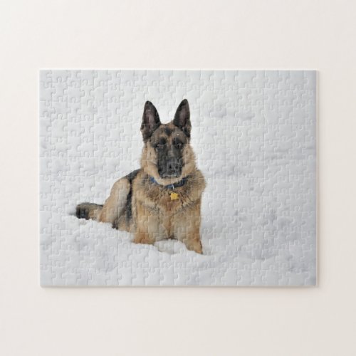 Rescue German Shepherd in Snow Jigsaw Puzzle