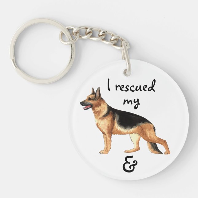 Rescue German Shepherd Keychain (Front)