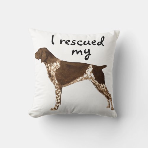 Rescue German Shorthaired Pointer Throw Pillow