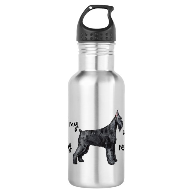Rescue Giant Schnauzer Stainless Steel Water Bottle (Front)