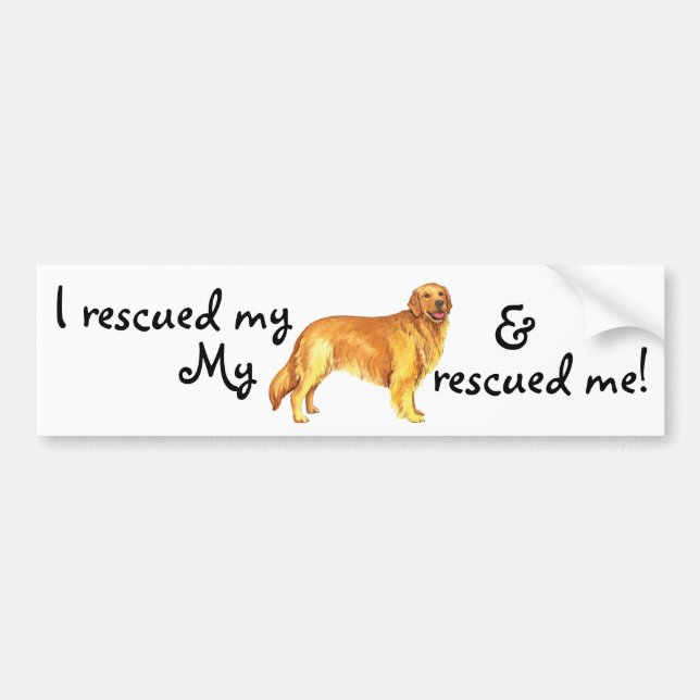 Rescue Golden Retriever Bumper Sticker (Front)