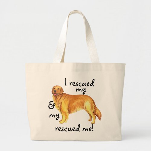 Rescue Golden Retriever Large Tote Bag