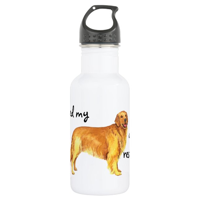 Rescue Golden Retriever Stainless Steel Water Bottle (Front)