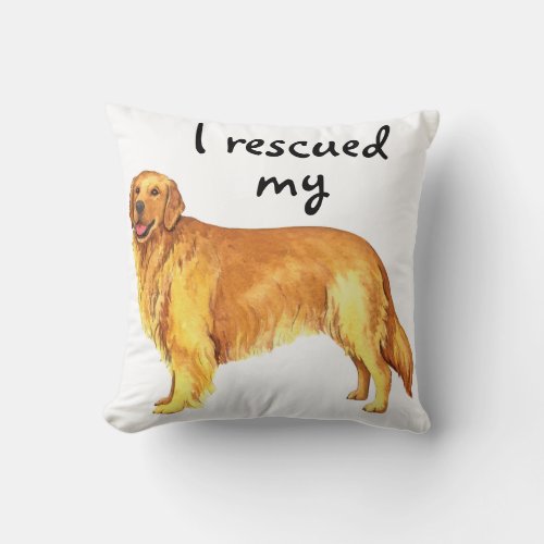 Rescue Golden Retriever Throw Pillow