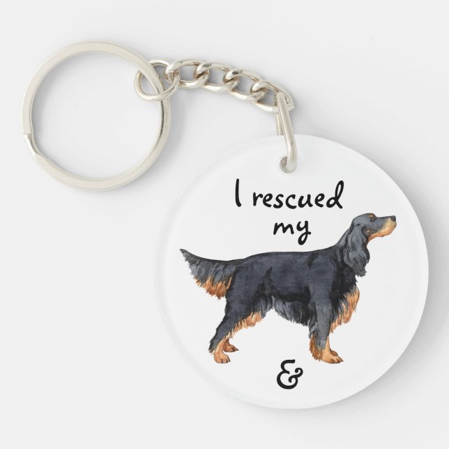 Rescue Gordon Setter Keychain (Front)