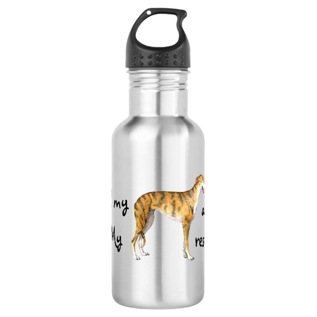Rescue Greyhound Stainless Steel Water Bottle (Front)
