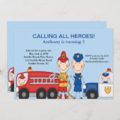 Rescue Heroes Birthday Invitation (Front/Back)