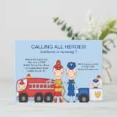 Rescue Heroes Birthday Invitation (Standing Front)